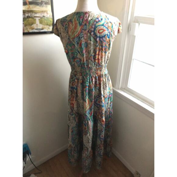 CUPSHE Women's Boho Paisley Maxi Dress V Neck Cap Sleeve Size XL - Picture 3 of 4
